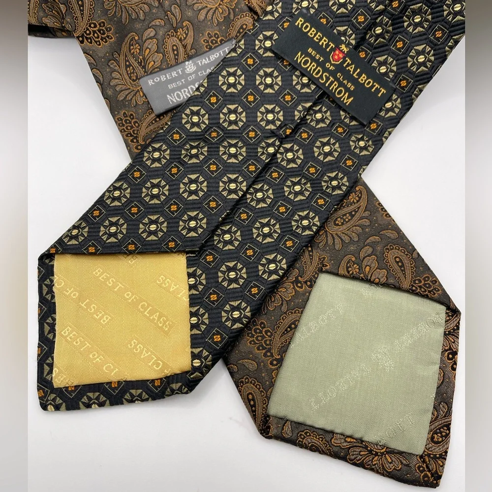 Robert Talbott Best Of Class Paisley and Geometric Patterned Ties 100% Silk